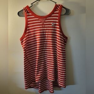 Tommy Hilfiger Red and White Striped Tank Top